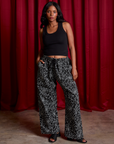 Drop Pocket Cargo Pants in Spider Webs and black Cropped Tank on Kandia