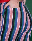 Close up of Alex's hand in the back pocket of Work Pants in Pacific Stripe