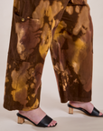 Magic Waters Drop Pocket Pants in Honey Brown pant leg close up on Juliet