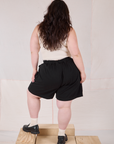 Trouser Shorts in Basic Black back view on Ashley
