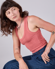 Cropped Tank Top in Raspberry Sorbet on Alex