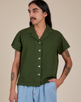Buttoned up Pantry Button-Up in Evergreen on Anthony