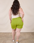 Classic Work Shorts in Gross Green back view on Ashley