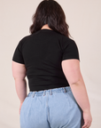 Baby Tee in Vintage Basic Black back view on Ashley