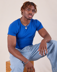 Baby Tee in Royal Blue worn by Isaac