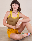 Colorblock Cropped Tank in Desert Brown worn by Alex