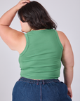 Cropped Tank Top in Seafoam Green back view on Ashley