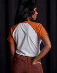 Short Sleeve Raglan Tee in Haunted House back view on Kandia