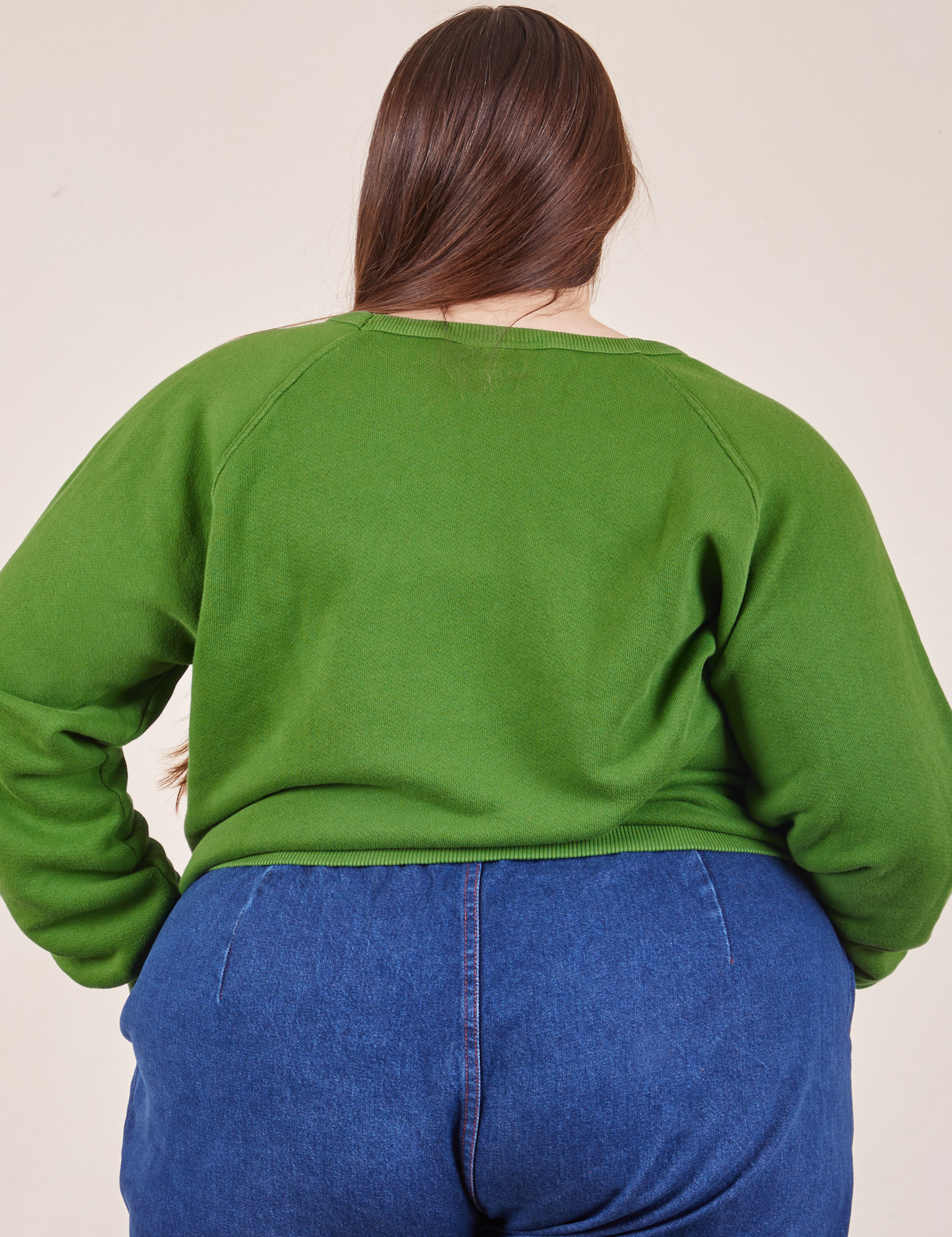 Back view of Heavyweight Crew in Lawn Green worn by Marielena