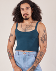 Jesse is 5'8" and wearing S Cropped Cami in Lagoon