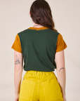 Mismatched Tee - Green & Mustard