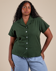 Buttoned up Pantry Button-Up in Swamp Green on Meghna