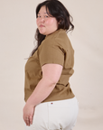 Pantry Button-Up in Desert Brown side view on Ashley