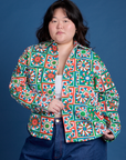Cropped Overshirt in Quilt Print worn by Ashley