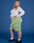 Longline Work Shorts - Spring Quilt Print