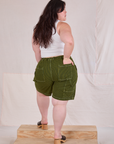 Railroad Carpenter Shorts in Summer Olive back view on Ashley