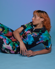 Short Sleeve Jumpsuit in Rainbow Magic Waters on Tiara