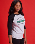Taxi Raglan Tee in Los Angeles angled front view on Kandia