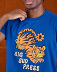 BBP Tiger Tee front close up on Isaac