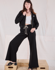 Cropped Zip Hoodie - Basic Black