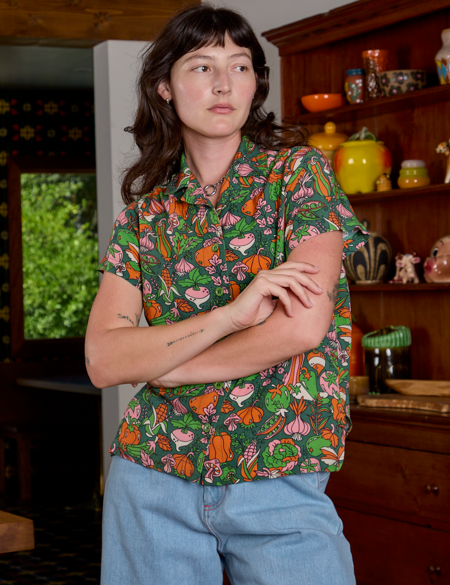 Kitchen Collection Pantry Button-Up worn by Alex
