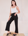 Easy Western Pants in Basic Black angled front view on Alex