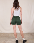 Classic Work Shorts in Swamp Green back view on Alex