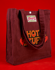Angled front view of Hot Stuff Shopper Tote
