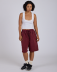 Drawstring Shorts - Red Wine