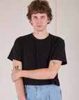 Cropped Burly Tee in Basic Black on Quinn