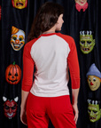 Raglan Tee in Dracula back view on Alex