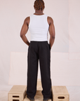 Back view of Heritage Trousers in Basic Black on Issac