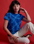 Chain Link Vintage Tee in Royal Blue worn by Alex