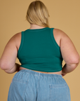 Contrast Stitch Mini Tank - Hunter Green