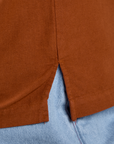 Pantry Button-Up in Burnt Terracotta side vent close up