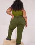 Railroad Carpenter Jeans in Summer Olive back view on Morgan