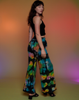 Angled back view of Tie Dyed Wide Leg Sweat Pants on Alex