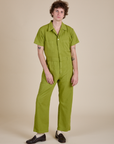 Short Sleeve Jumpsuit - Gross Green