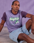 Jerrod is wearing Vintage Tee in Grape Soda