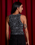 Cropped Tank Top in Spider Webs back view on Anthony