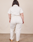Back view of Short Sleeve Jumpsuit in Vintage Tee Off-White worn by Ashley