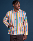 Stripe Work Jacket in Rainbow Stripe on Isaac