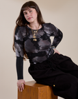 Long Sleeve Baby Tee in Ink Blot on Sydney