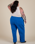 Work Pants in Royal Blue back view on Sam