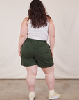 Back view of Classic Work Shorts in Swamp Green on Ashley