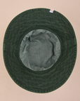 Wide Brim Denim Bucket Hats in Swamp Green bottom view