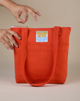 Over-Shoulder Zip Mini Tote in Chili Red