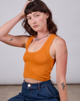 Cropped Tank Top in Creamsicle Orange worn by Alex