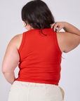 Tank Top in Mustang Red back view on Ashley