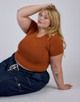 Cropped Baby Tee - Burnt Terracotta